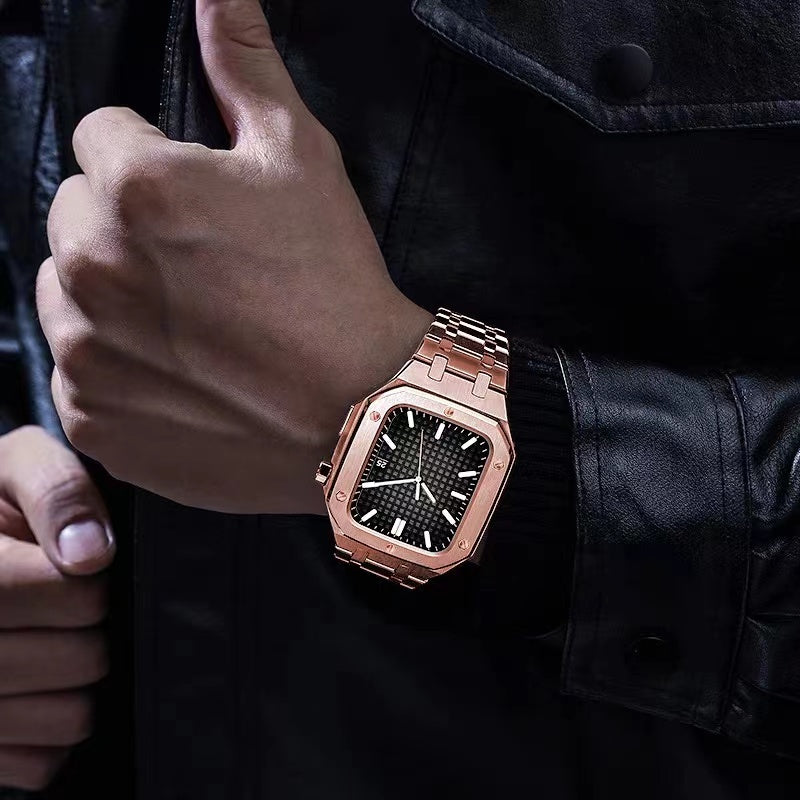Pro Apple Watch Series 8 7 45mm řemínek k hodinkám z nerezové oceli Řemínek na hodinky Ochranné pouzdro proti pádu Pro Apple Watch Series 8 7 45mm řemínek k hodinkám z nerezové oceli Řemínek na hodinky Ochranné pouzdro proti pádu